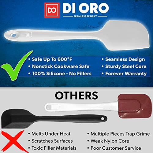 DI ORO Large Silicone Spatula - 600F Heat Resistant, Stone