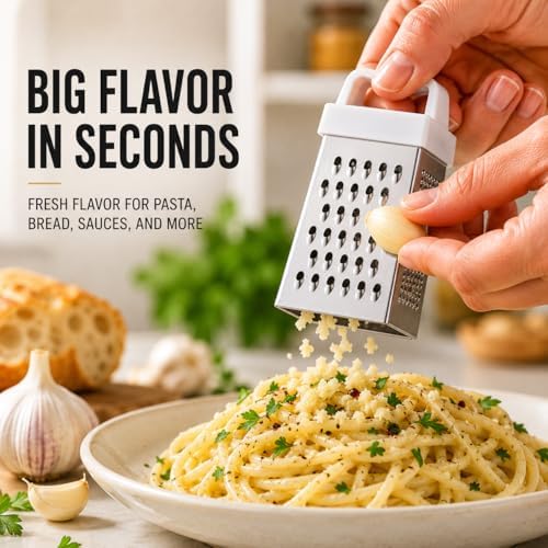 HIC Kitchen Mini Garlic Grater Slicer, Stainless Steel, Set of 2