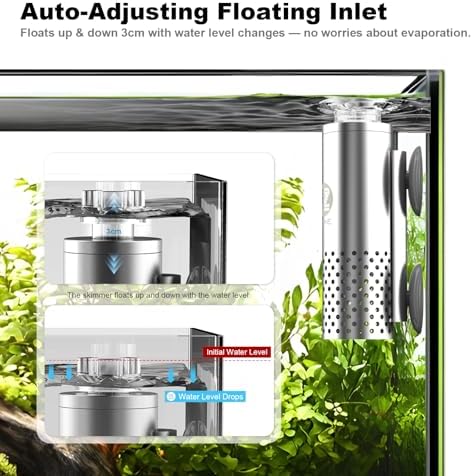 FZONE Aquarium Surface Skimmer with 4-Speed Controller for Planted Tanks