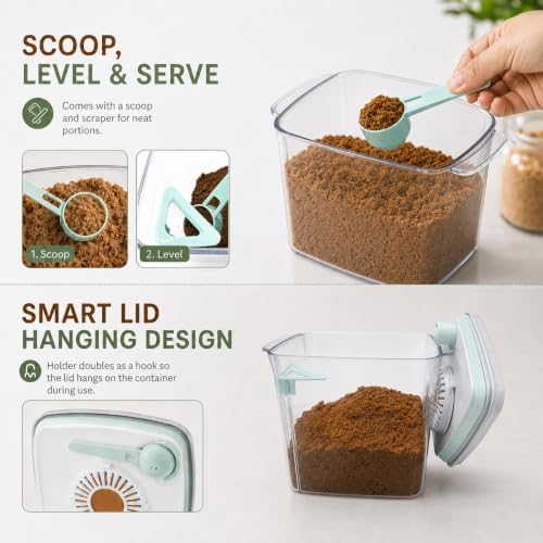 1.8 Qt Brown Sugar Container with Keeper, Scoop and Airtight Lid