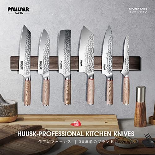 Huusk Japanese Chef Knife for Kitchen, 7" Sharp Stainless Santoku Knife