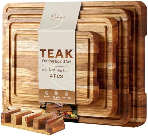 4 Pack Teak Cutting Board Wood Wooden Cutting Boards For Kitchen
