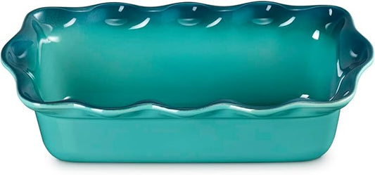 Le Creuset Stoneware Heritage Fluted Loaf Pan, 9", Riviera