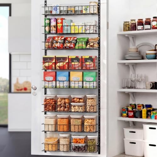 ElegantArray 8-Tier Pantry Door Organizer, Black