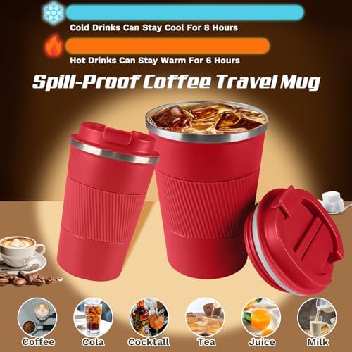 Vacuum Insulated Stainless Steel Travel Coffee Mug,Leak Proof Cup with Lid