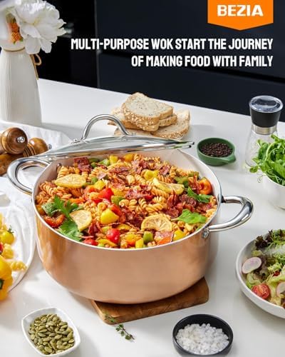 BEZIA 6 Quart Nonstick Stock Pot with Lid, Induction Compatible Cooking Pot