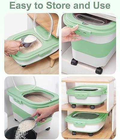 20-30 Lbs Rice Storage Container,Collapsible Food Storage Container