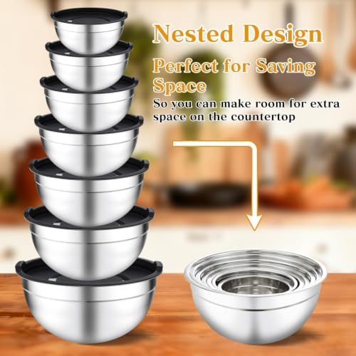 Unokit Mixing Bowls with Lids Set - 16 Pcs