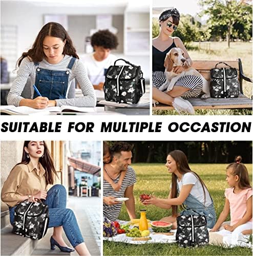 VLM Lunch Box for Women, Insulated Lunch Bag Women, Cute Floral Lunch Tote