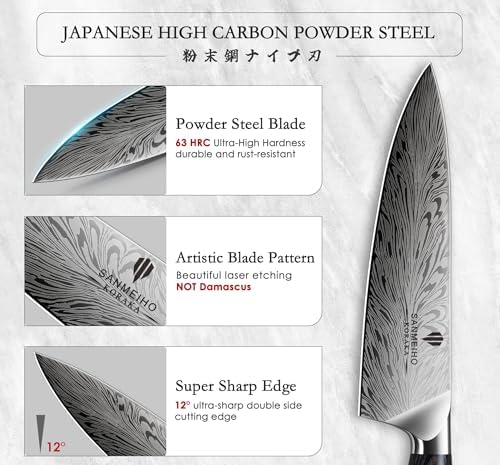 5PCS Knife Set, Kitchen Knife Sets in Powder Steel
