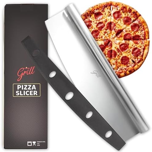 Hans Grill Pizza Cutter Rocker Blade, 14 Inch Stainless Steel