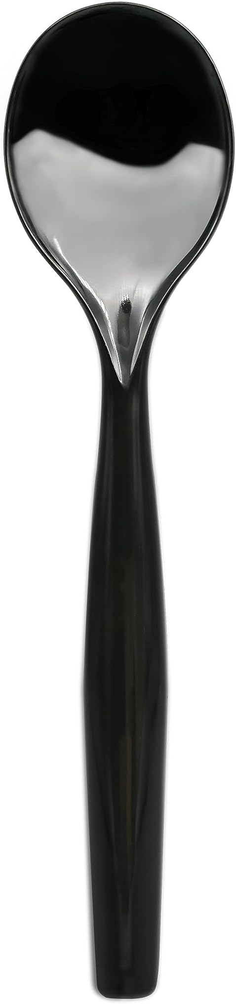 Party Essentials Disposable Heavy Duty Plastic Serving Utensils for Buffets Events Parties, 9-Count 10" Spoons, Black