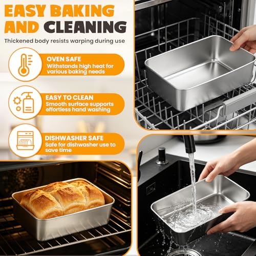 4 Pack Loaf Pans for Baking Bread,9×5In Stainless Steel Loaf Pans