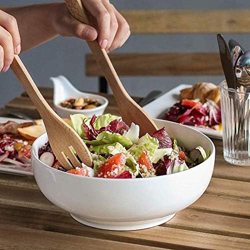 DOWAN Serving Bowls, 90 OZ(9.5") Large Salad Bowls for Entertaining, Side Dishes, Pho, Pasta, Centerpiece Bowls for Dinner Parties, Kitchen Decor, Microwave & Dishwasher Safe, White