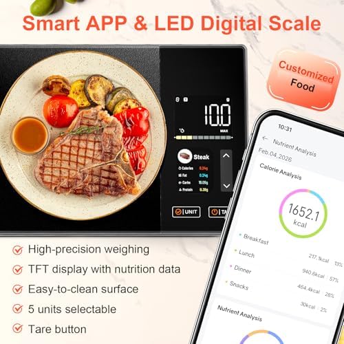 Smart Food Scale with Nutrition Calculator, App and Barcode Scanner