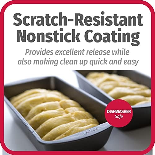 GoodCook Nonstick Loaf Pan Heavy-Duty Steel Bakeware with Easy-Clean Non-Stick Coating,Oven&Dishwasher Safe Pan for Meatloaf Breads Cakes Brownies Lasagnas Casseroles&More,8 x 4-Inch,Gray (Pack of 12)