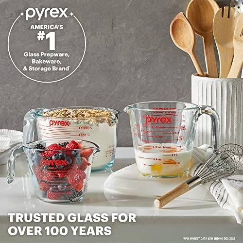 Pyrex 4 Cup Glass Measuring Cup For Baking and Cooking