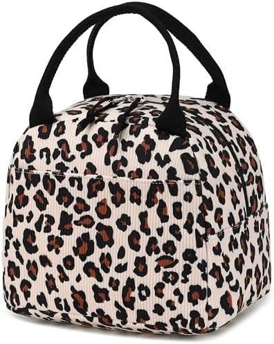 Bluboon Lunch Bag for Women Men Cute Corduroy Lunch Tote Bags Reusable Insulated Lunch Box Large Capacity Reusable Insulated Cooler for Work Picnic or Travel