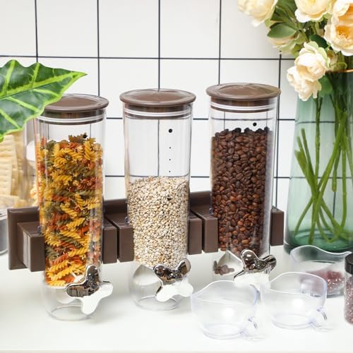 Nitial 6 Pcs Candy Dispenser Wall Mounted 9L Cereal Dispenser, Coffee