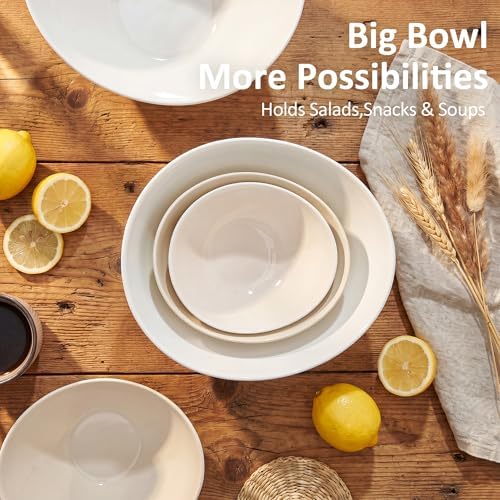 Teocera 5 Inch Porcelain Small Bowls Set, 6 Ounce small serving bowls for Dessert, Ice Cream, Snack, Dipping, Side Dishes, Microwave & Dishwasher Safe- Cream Yellow
