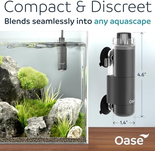OASE CrystalSkim 350 Surface Skimmer for Freshwater and Marine Aquariums – Compact Internal Filter for Film Oil and Debris Removal, Quiet, Adjustable Flow, Shrimp-Safe, for Tanks up to 92 Gal / 350 L