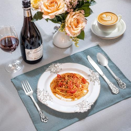 90PCS Silver Plastic Silverware Elegant for Parties Family Dinners