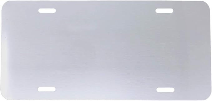 DMSE Blank License Plate, 0.025 Thickness/0.5mm - US/Canada Size 12x6, Aluminium Vanity License Plate for Design Work, Custom Car Tag (Silver Metallic)