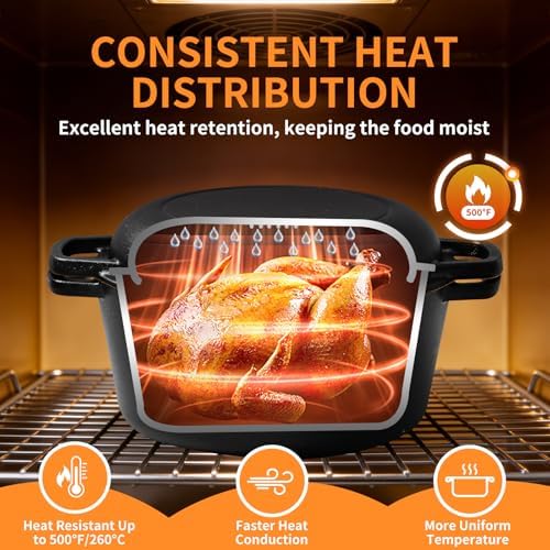 Pre-Seasoned Cast Iron Dutch Oven for Bread Baking - incl. Sourdough Bread-Baking Supplies like Proofing Basket, 2-in-1 Dutch Oven Pot with Skillet Lid and Dual Handles, Sour Dough Tools, Lame, 5QT