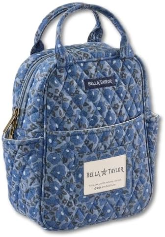 Bella Taylor Lunch Tote, Quilted Lunch Bag, Navy Floral
