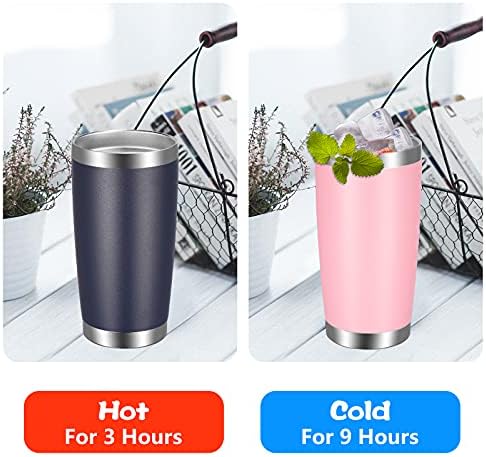 VEGOND 20oz Tumbler with Lid and Straw Stainless Steel Tumbler Cup Bulk Vacuum Insulated Double Wall Travel Coffee Mug Powder Coated Coffee Cup, Pink, 12 Pack