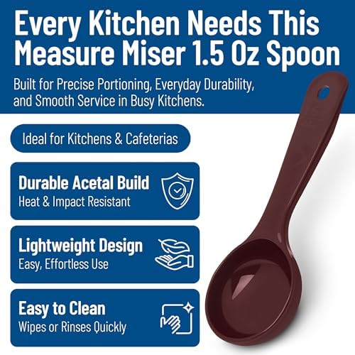Carlisle FoodService Products Measure Miser Solid Measuring Spoon with Short Handle, 1.5 Ounces, Brown - (Pack of 12)