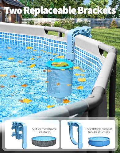 BluSwim Above Ground Pool Surface Skimmer with 3 Filter Socks