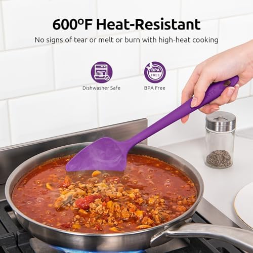 U-Taste Silicone Spatula Set 600°F High Heat Resistant, 4-Pcs, Colorful