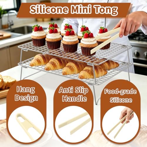 2-Tier 304 Stainless Steel Cooling Rack for Baking, 13"x9"x2.17"