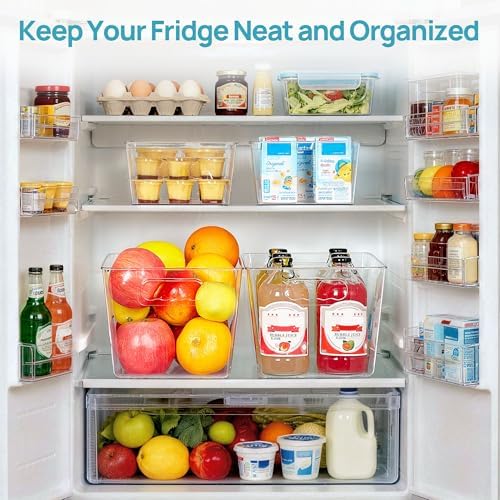 Vtopmart 8 Pack Clear Storage Bins Set for Pantry Organizer