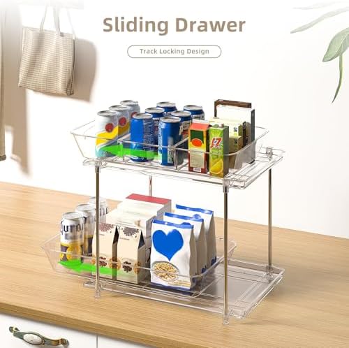 Sevenblue 2-Pack 2-Tier Under Sink Organizer with Pull Out Drawers