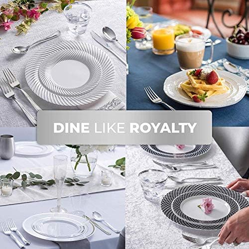 160 Pack Silver Plastic Cutlery Disposable Silverware - 80 Forks, 40 Knives, 40 Spoons - For Catering, Parties, Dinners, Weddings, and Everyday Use, Stock Your Home