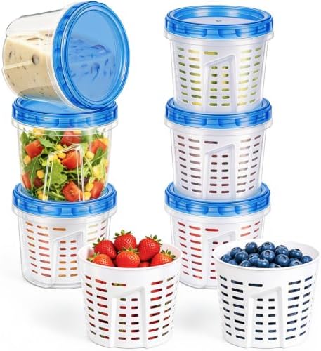 Freshmage 6-Pack 24oz Freezer Storage Containers with Twist Top Lids
