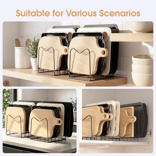 ORDORA 2PC Cutting Board Organizer Holder, Baking Sheet Rack for Kitchen