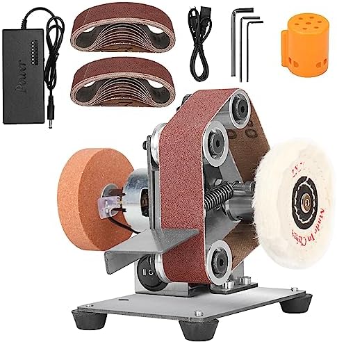 3-in-1 Mini Belt Sander Bench Grinder 7-Speed for Knife Making