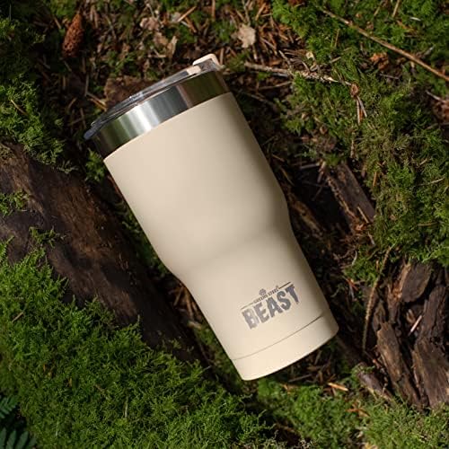 Beast 30 oz Tumbler Stainless Steel Vacuum Insulated Coffee Ice Cup Double Wall Travel Flask (Sand)