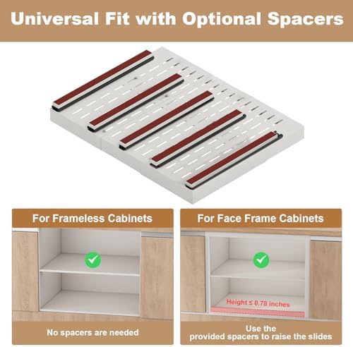 Fokyfok Pull Out Cabinet Organizer,23"-31"W,17"-24"D,Expandable,Adhesive