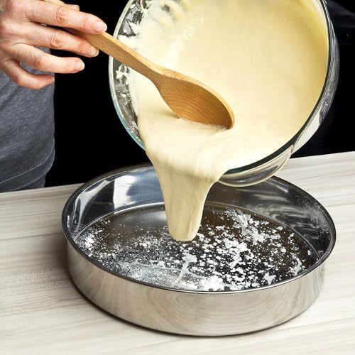 8 inch Cake Pans, Round Baking Layer Cake Pan Set of 2, Stainless Steel Mirror Finish & Dishwasher Safe for Birthday, Party, Wedding