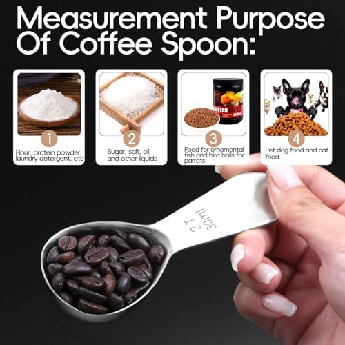 Coffee Scoop 1 Tablespoon Measuring Spoons for Ground Coffee15ML18/8(2pcs).