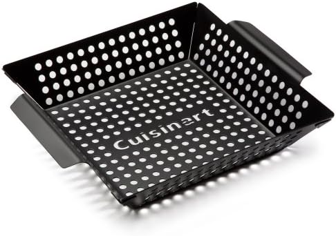 Cuisinart 11" x 11" Non-Stick Grill Wok, Perforated BBQ Grill Basket for Grilling Veggies, Meat & Stir-Fry, Outdoor Grilling Basket for Charcoal and Gas Grills