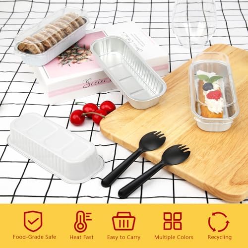 LNYZQUS Mini Loaf Pans with Lids 100 Pack, 6.8oz Small Cake Tins