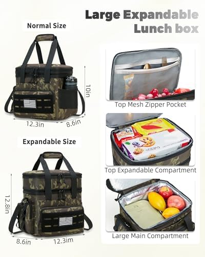holuxer Lunch Bag & Lunch Box for Men - Tactical Large Soft