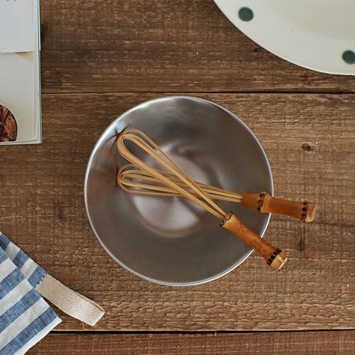 Handmade Bamboo Whisk, 5.7 Inch Mini Wooden Whisk for Cooking