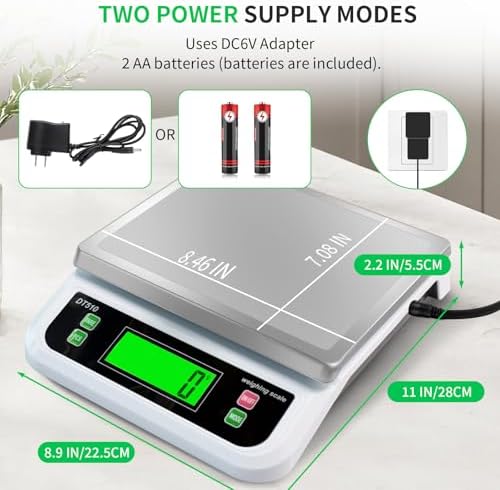 Large Digital Kitchen Scale 40kg/88lbs with Tare and PCS Funtion