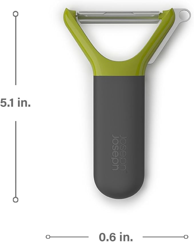 Joseph Joseph Multi-Peel Y-shaped Peeler Easy Grip Handles Stainless Steel Blade for Kitchen Vegetable Fruit, Light Green